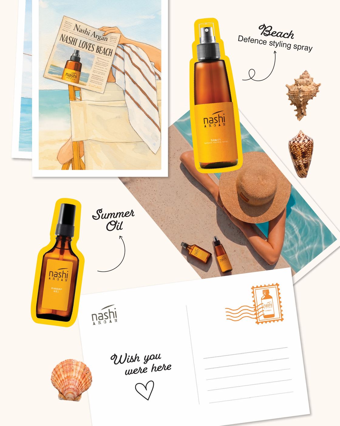 Cartoline e prodotti Nashi Argan della Summer Collection